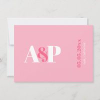 Typografi Levande Rosa Magenta Monogram Bröllop