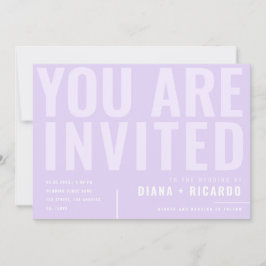 Typografi Lilac Lavender Bröllop Inbjudningar