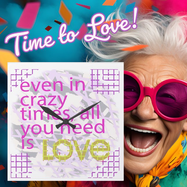 Typografi Loving-inspiration Fyrkantig Klocka (Skapare uppladdad)