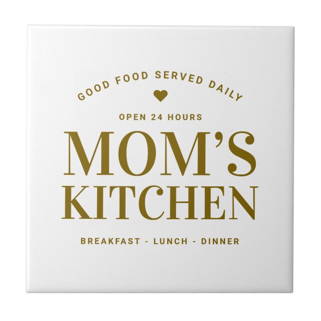 Typografi Mamma's Kitchen Anpassningsbar Kakelplatta (Framsidan)
