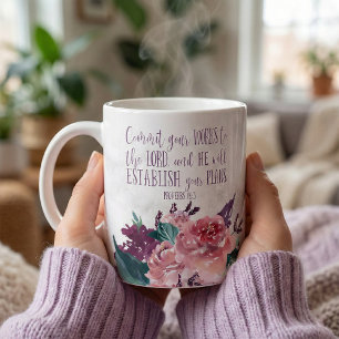 Typografi med dubbelverse på Blommigten Marble Kaffemugg