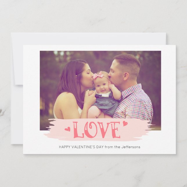 Typografi med fotopatkort Kärlek Valentines day Julkort (Framsida)
