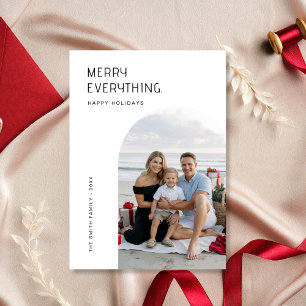 Typografi Merry All Beach-familjen jul Julkort