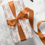 Typografi Merry & Bright guld vit jul Presentpapper<br><div class="desc">Julens elegant modern Merry & Bright-typografi med guld koppar snöflingor mönster ren vit förpackning papper.</div>