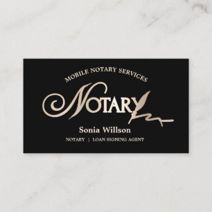 Typografi Mobile Notary & Loan Signing Agent Law Visitkort