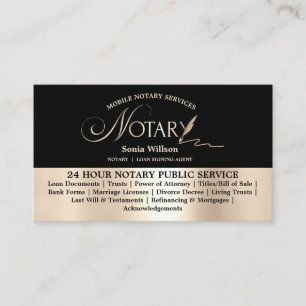 Typografi Mobile Notary & Loan Signing Agent Law Visitkort