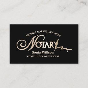 Typografi Mobile Notary & Loan Signing Agent Law Visitkort