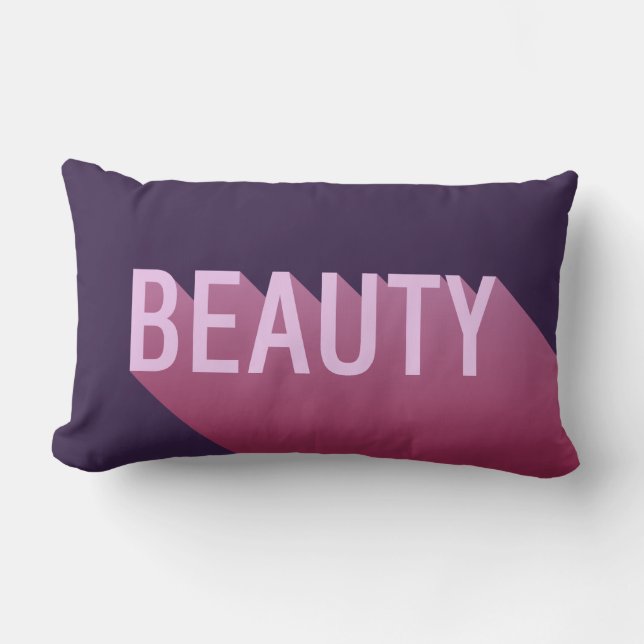 Typografi Modern Lila Rosa Beauty Lumbarkudde (Framsida)