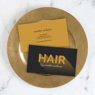Typografi Modern Mörk Charcol Hair Stylist Visitkort