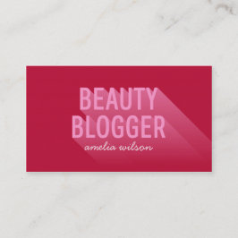 Typografi Modern Mörk Rosa Beauty Bloggare Visitkort