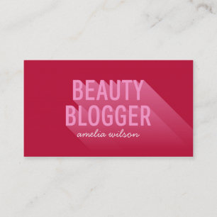 Typografi Modern Mörk Rosa Beauty Bloggare Visitkort
