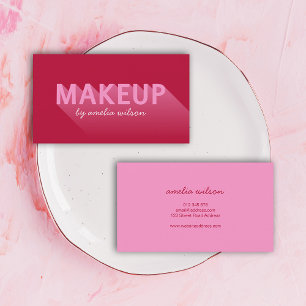 Typografi Modern Mörk Rosa Makeup Artist Visitkort