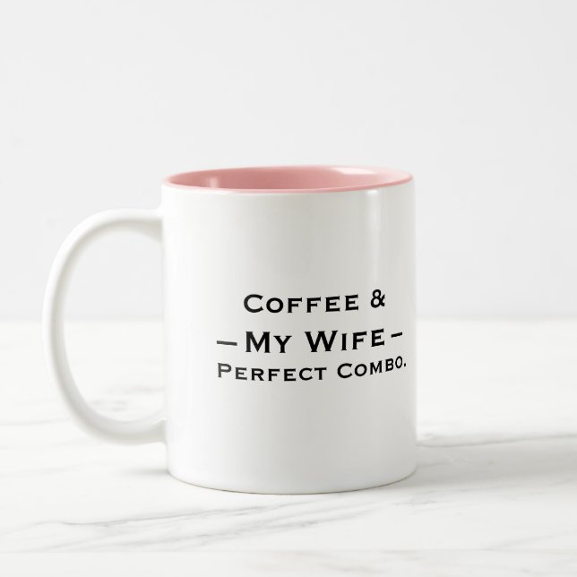 Typografi Mugg Design – Kaffe & Min Fru (Vänster)