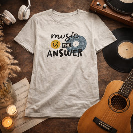 Typografi Musik Är Svaret Motivationscitat T Shirt