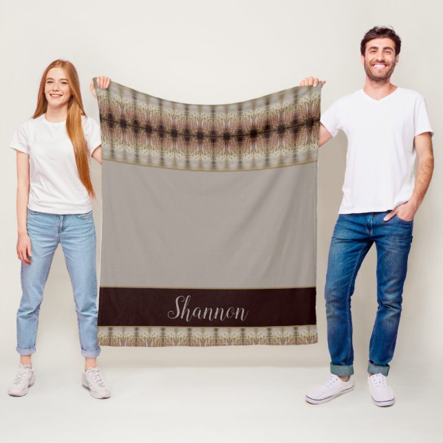 Typografi Namn Elegant Grått Designer Fleecefilt (På plats)