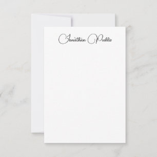 Typografi Namn Elegant Modern Lodrät Anteckningskort