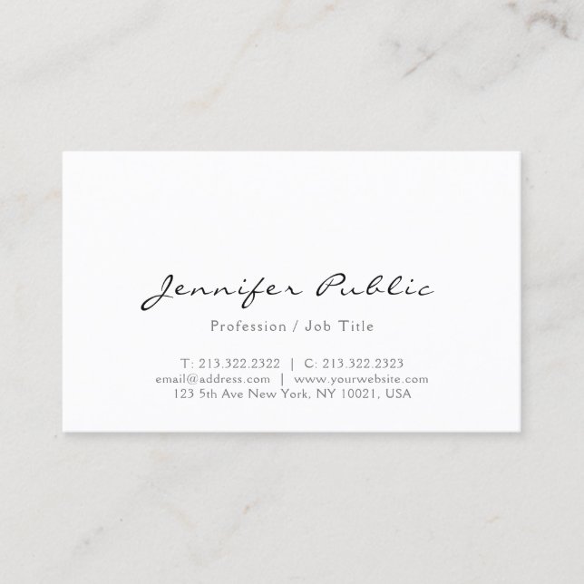 Typografi Namn Modern Professionell Elegant Enkel Visitkort (Framsida)