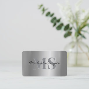 Typografi Namn QR-kod Skript Lyx Silver Visitkort
