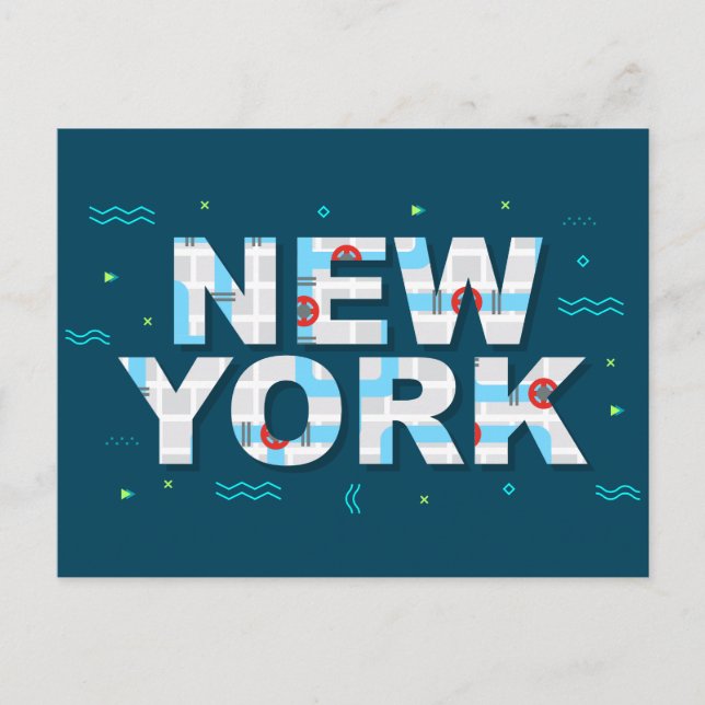 Typografi | New York City, New York Vykort (Framsida)