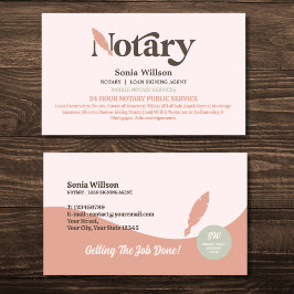 Typografi Notary Public Loan Signing Agent Visitkort