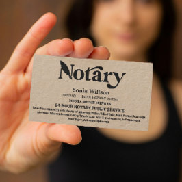 Typografi Notary Public Loan Signing Agent Visitkort