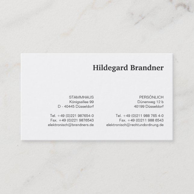 Typografi och blå visitkort (Framsida)