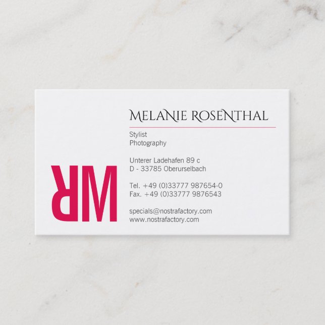 Typografi och färg visitkort (Framsida)