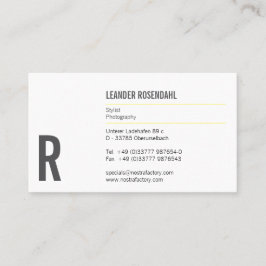 Typografi och färg visitkort