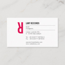 Typografi och färg visitkort