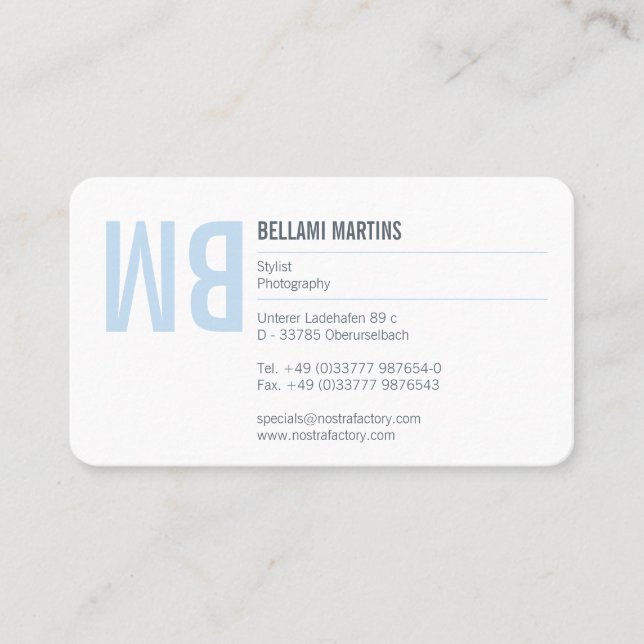 Typografi och färg visitkort (Framsida)