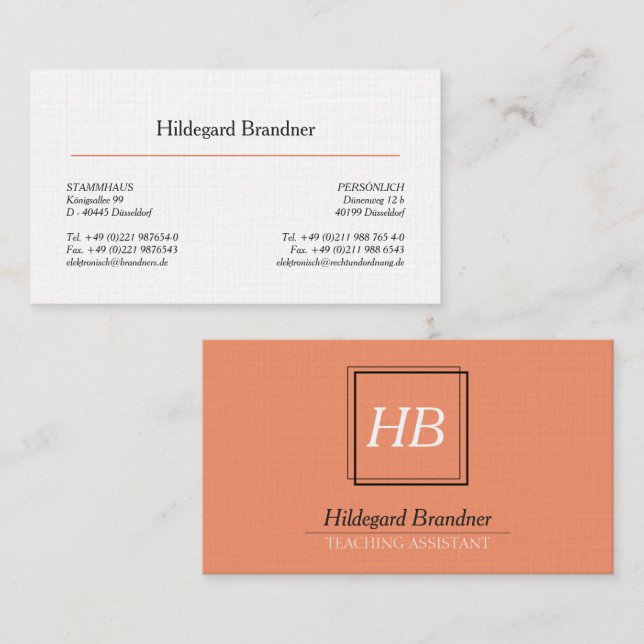 Typografi och lax visitkort (Fram/baksida)