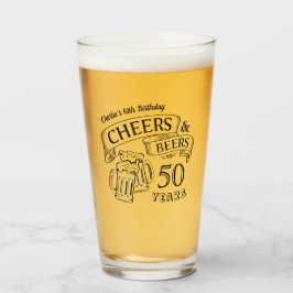 Typografi och Öl, alla ålders- och födelsedagsglas Glaskopp