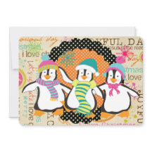 Typografi och Penguins Jul-Helgdag