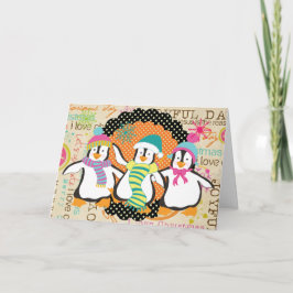 Typografi och Penguins Julhälsningar kort