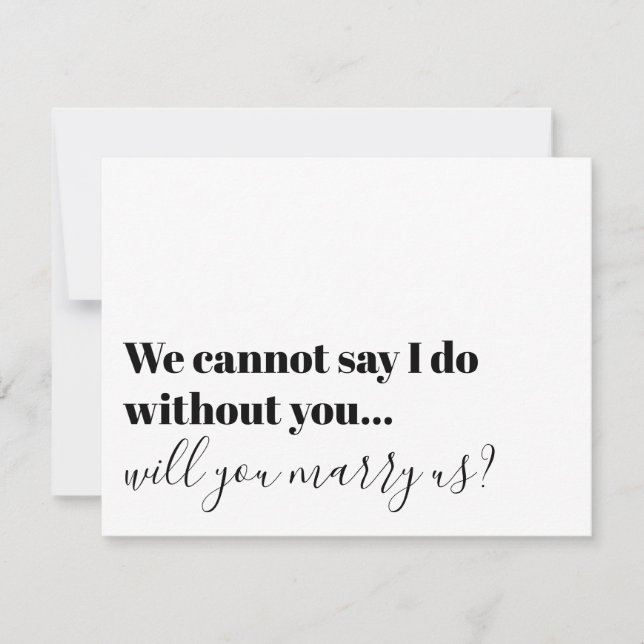 Typografi Officiant Förslag Gift Dig Med Oss Inbju Inbjudningar (Framsida)