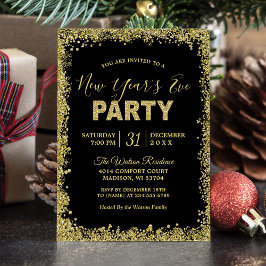 Typografi om guld i Gräns - nyår för Party Inbjudningar