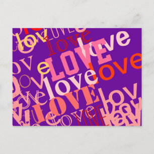 typografi om kärlek vykort