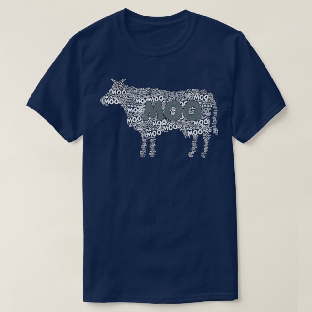 Typografi Ord Art Cow  Cow Moo T Shirt (Design framsida)