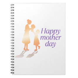 Typografi över Blommigten lycklig Mors dag Anteckningsbok