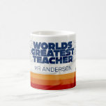Typografi över den blå snyggten i Retro-läraren Kaffemugg<br><div class="desc">Retro-lärarens moderna snyggt för blått,  rött,  orange och gult 80 är en vintage som är en manlig roligt för lärare.</div>