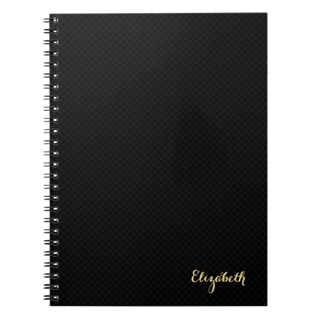 Typografi över den moderna svarta Eleganten Guld Anteckningsbok (Framsidan)