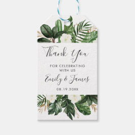 Typografi över den tropiska moderna nutida Handfla Presentetikett