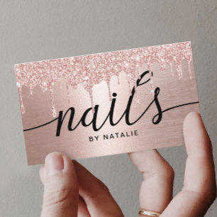 Typografi över drivrutiner för Nail Salon Ro Guld Visitkort