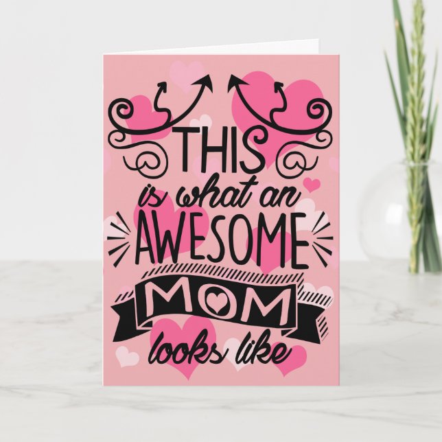 Typografi över fantastisk Mamma Mors dag Kort (Framsida)