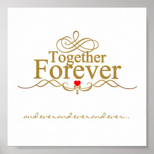 Typografi över Färgaden kärlek Forever Guld Poster