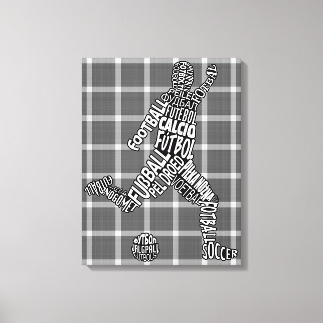 Typografi över fotbollsspråk canvastryck (Framsida)