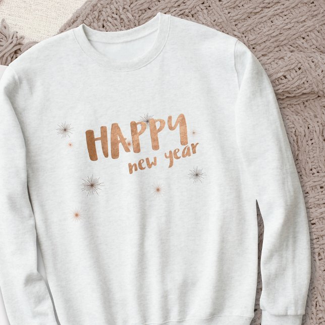 Typografi över gott nytt år Modern Ro Guld T Shirt (Happy New Year! A timeless classic sweatshirt that can be brought out year after year)