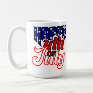 Typografi över lycklig 4 juli kaffemugg