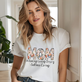 Typografi över mamma Fantastisk Loving Blommigt T Shirt