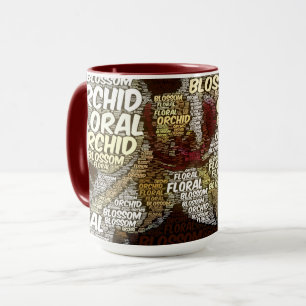 Typografi över Marsala med Blommar för orchid Blom Mugg